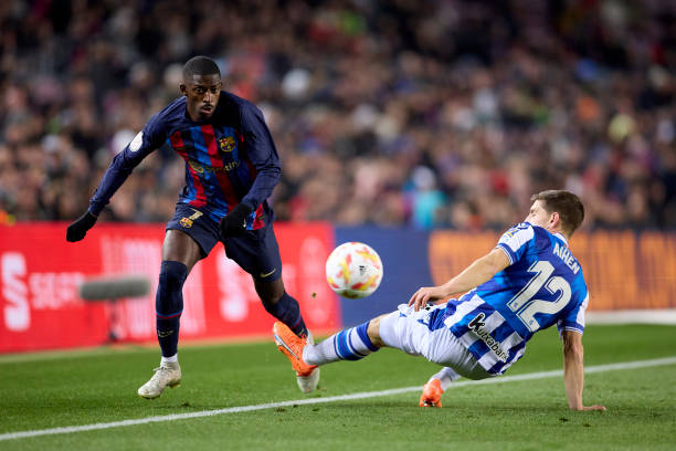 Dembele bersinar saat Barcelona mengalahkan 10 pemain Sociedad 1-0 untuk mencapai semifinal Copa